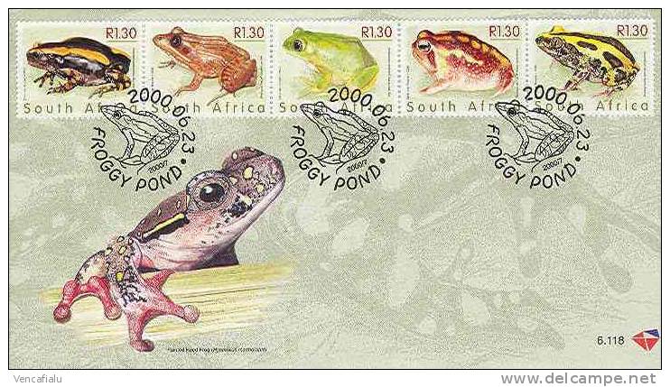 South Africa (RSA) 2000  - Frogs,  FDC - Kikkers