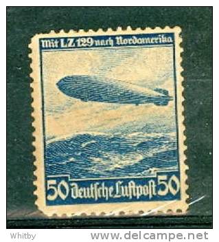 Germany Air Mail 1936 50f Hindenburg Issue #C57 - Poste Aérienne & Zeppelin