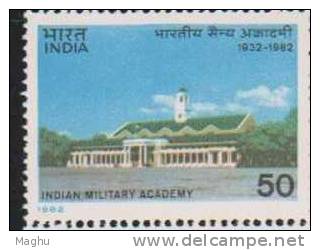 India 1982 MNH, Block Of 4, Military Academy, Deradun, Militaria. Monument, - Hojas Bloque