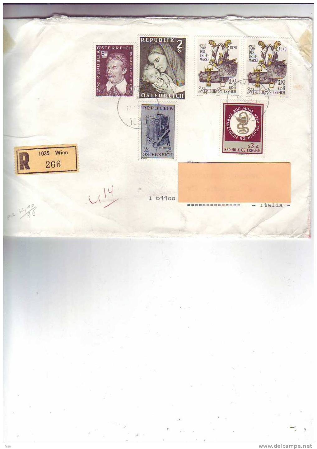 AUSTRIA 1971 -   Raccomandata -  Yvert  1139-1092-1093-1165-1178 - Storia Postale