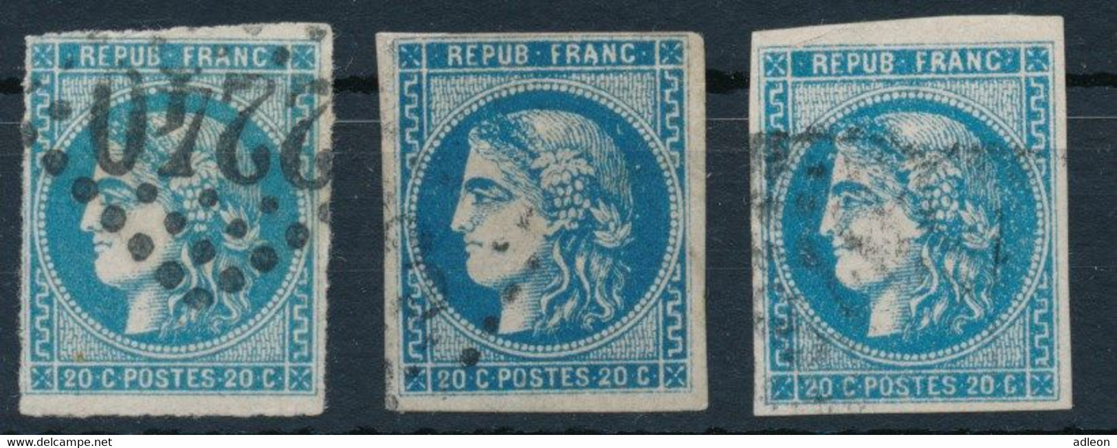 France-Emission De Bordeaux YT 46B Oblitéré - 3 Nuances - 1870 Emisión De Bordeaux