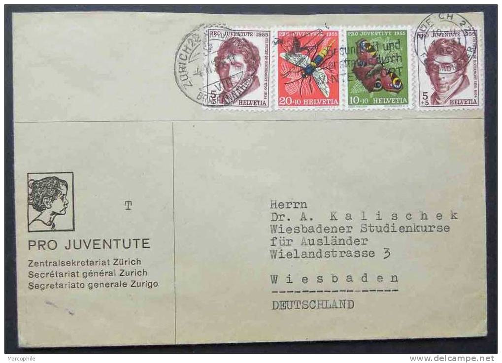 SUISSE - PRO JUVENTUTE / 1956 LETTRE POUR L ALLEMAGNE (ref 1146) - Storia Postale