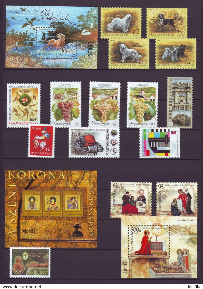 HUNGARY 2007 Full Year 30 Stamps + 6 S/s (Personalized Stamps Booklets And Special Issues Are Not Including) - Full Years