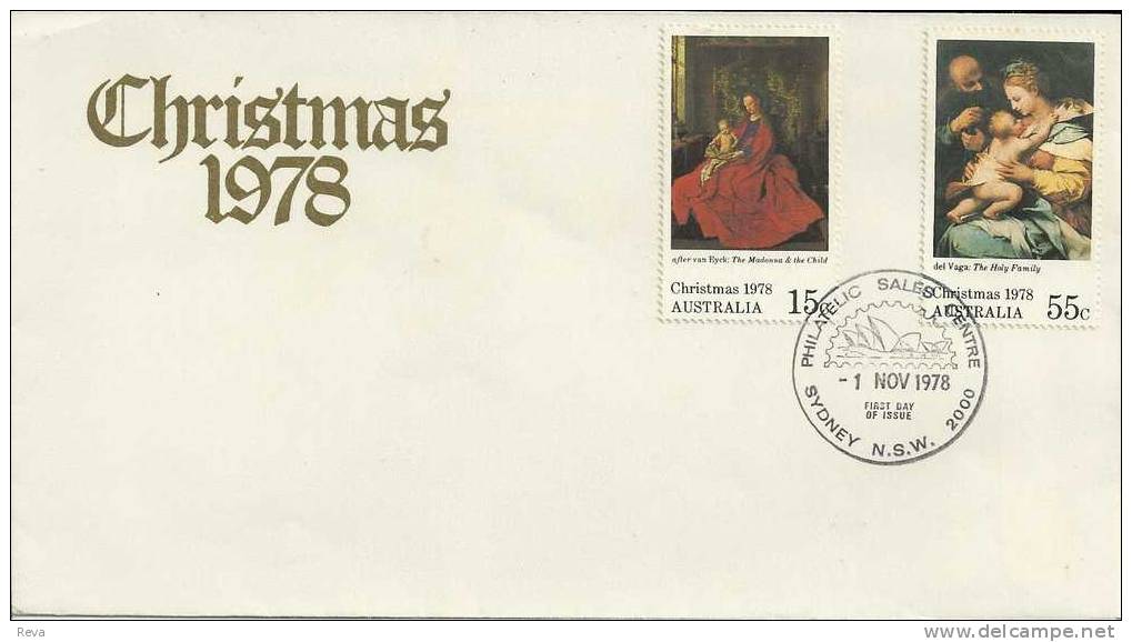 AUSTRALIA FDC CHRISTMAS SET OF 2  STAMPS DATED 08-11-1978 CTO SG? READ DESCRIPTION !! - Lettres & Documents