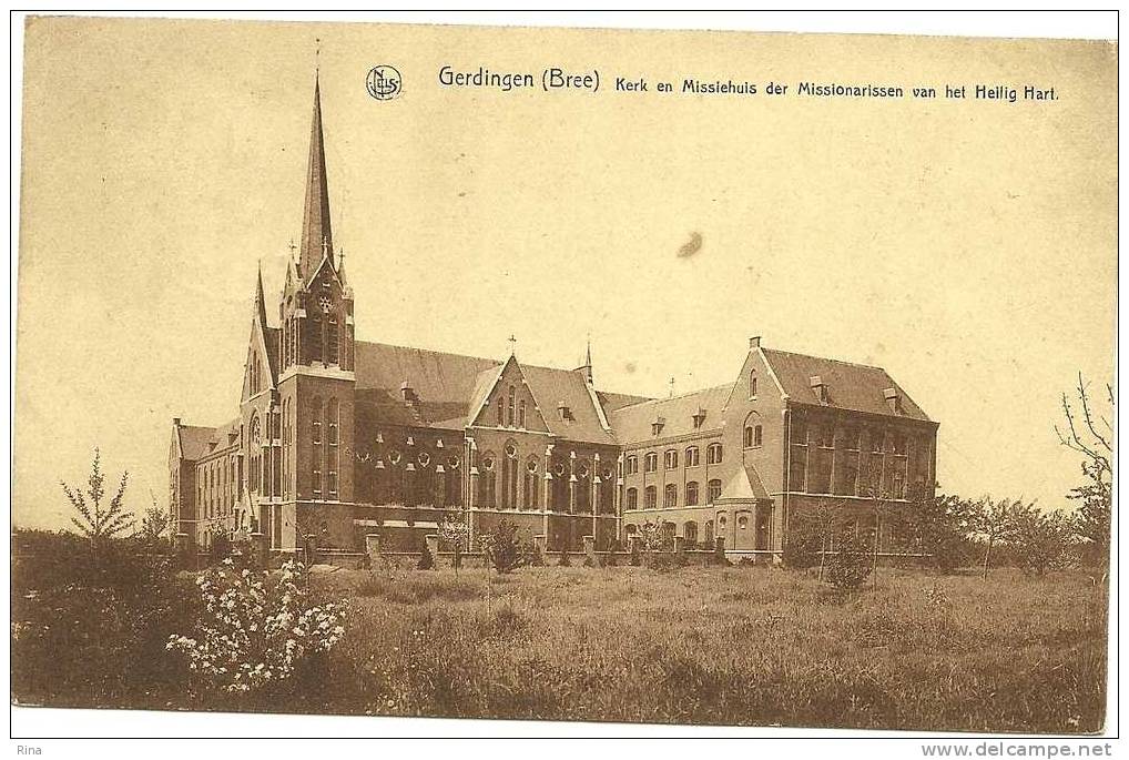 Gerdingen Bree Kerk En Missiehuis Der Missionarissen  Van Het Heilig Hart Gelopen Kaart 1932 Uitg. Eug - Bree