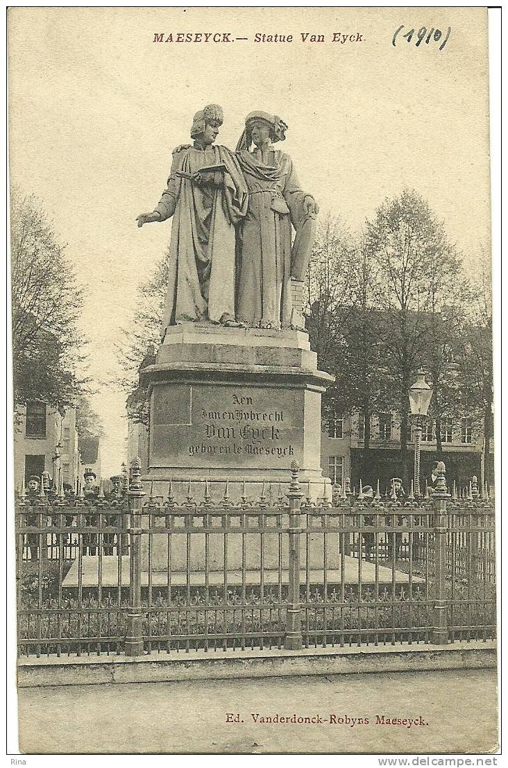Maeseyck   Statue Van Eyck Gelopen Kaart - Maaseik