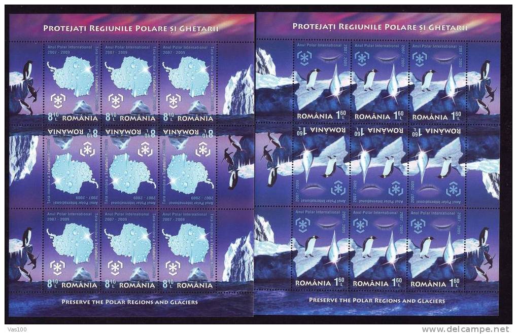 INTERNATIONAL POLAR YEAR 2009 MINISHEET  PENGUIN,PINGOUINS,MNH. - Pingouins & Manchots