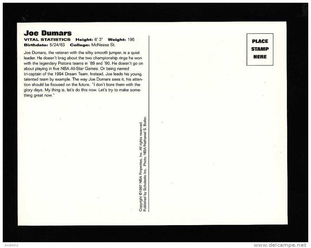 SPORTS - BASKETBALL - NBA -  JOE DUMARS  -  DETROIT PISTONS - Baloncesto