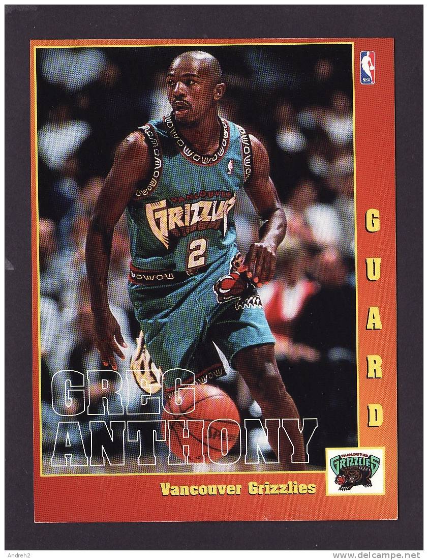 SPORTS - BASKETBALL - NBA -  GREG ANTHONY  -  VANCOUVER GRIZZLIES - Basketball