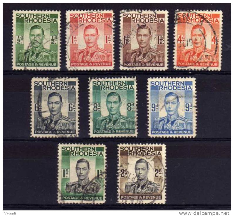 Southern Rhodesia - 1937 - Definitives (Part Set) - Used - Rhodésie Du Sud (...-1964)