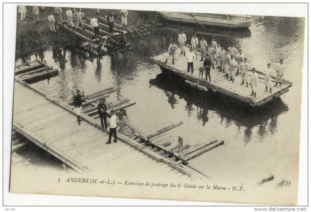 ANGERS - Exercices De Pontage Du 6 ème Génie Sur La Maine. - Angers