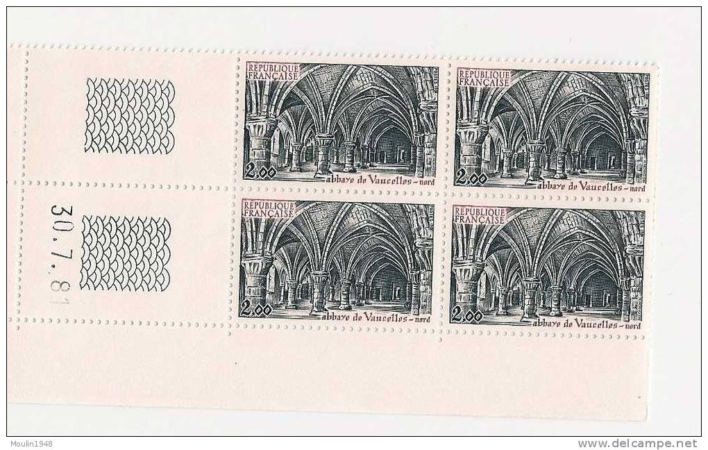 Bloc De 4 YT 2160 Abbaye De Vaucelles Coin Daté Du  31-5-78 - 1980-1989