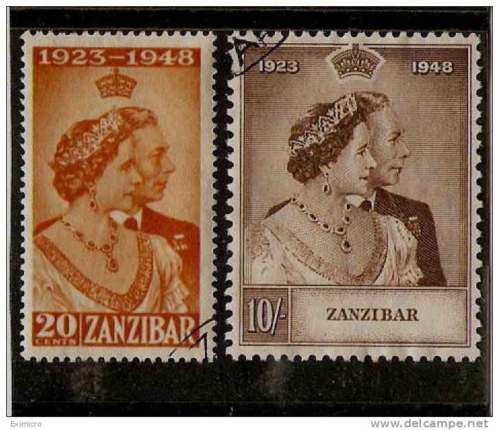 ZANZIBAR 1949 SILVER WEDDING SET FINE USED Cat £31 - Zanzibar (...-1963)