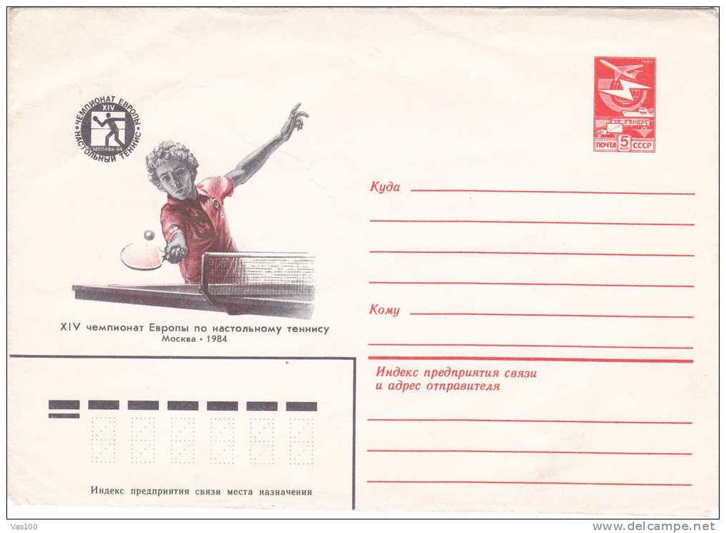 Ping-Pong,Table-tennis,19 84 Entier Postal,stationery Cover Russia. - Table Tennis