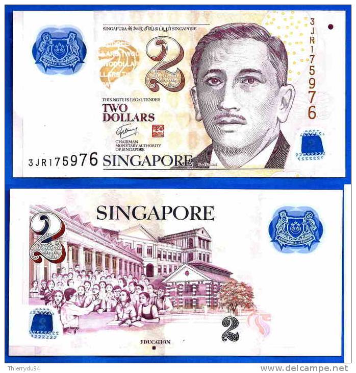 Singapour 2 Dollars 2005 Education Polymere Polymer Singapore Skrill Bitcoin Paypal OK - Singapore