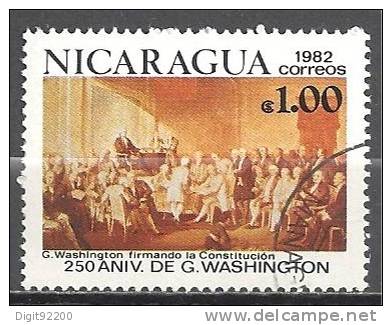 1 W Valeur Used, Oblitérée - NICARAGUA  * 1982 - N° 1055-15 - George Washington