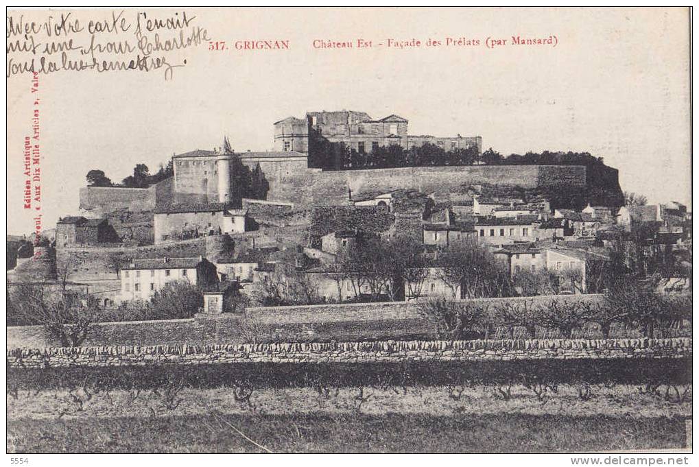 Cpa 26 Drome  Grignan Chateau Est Facade De Prelats - Grignan