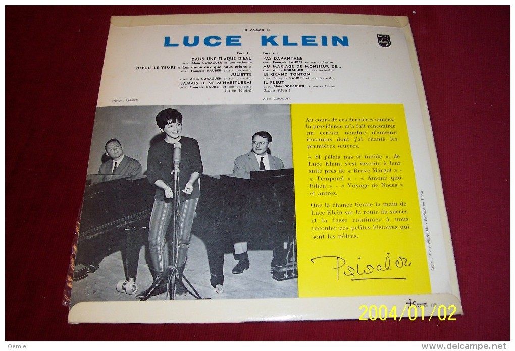 LUCE  KLEIN  °  DANS UNE FLAQUE D'EAU - Special Formats