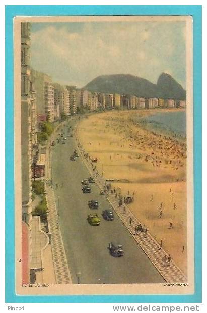 RIO DE JANEIRO COPACABANA CARTOLINA FORMATO PICCOLO VIAGGIATA - Copacabana