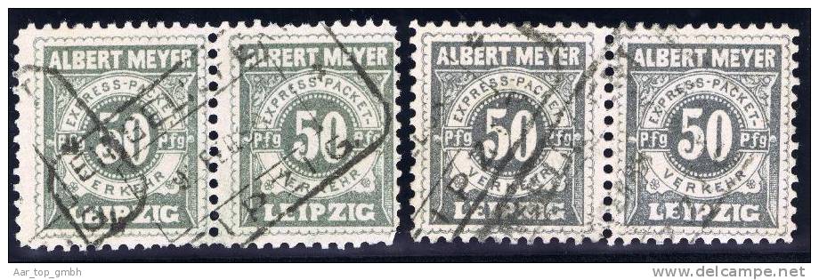 Privatpost Leipzig 1886 Zwei Paare 50Pf. Mi#5a/b Gestempelt - Posta Privata & Locale