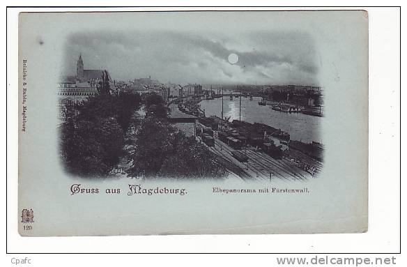 Gruss Aus Magdeburg , Elbepanorama Mit Fürstenwall (gare) / Carte Précurseur - Magdeburg