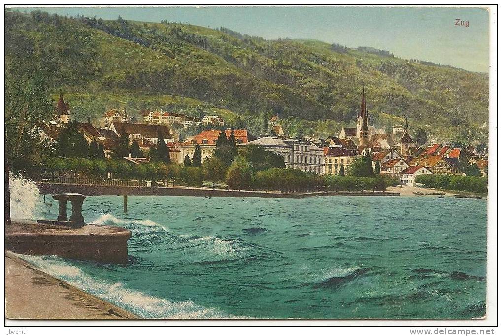 ZG - ZUG - ZOUG - Panorama Du Lac 1919 (litho) - Zoug