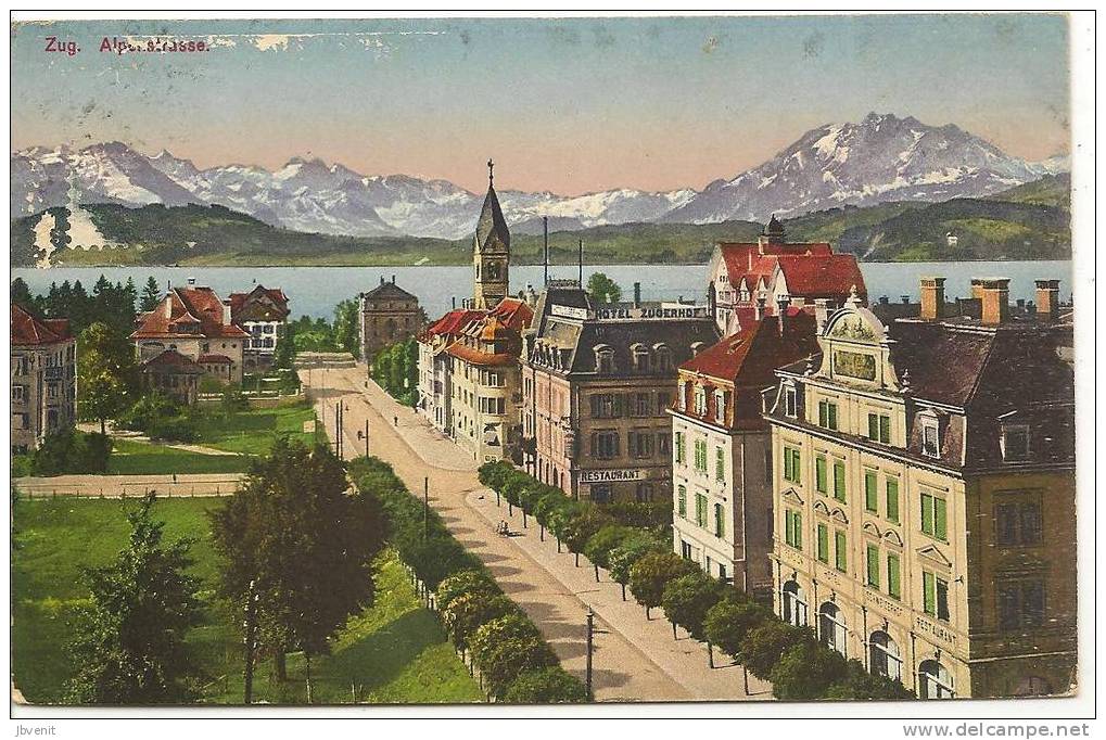 ZG - ZUG - ZOUG - Alpenstrasse (litho) - Zoug