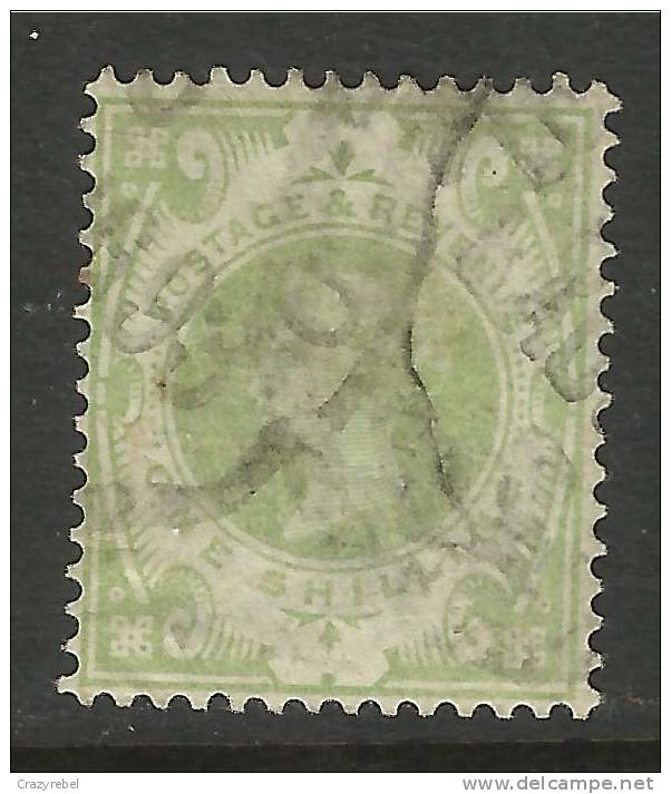 GB 1887 - 92 QV 1/-d Green Jubilee Used Stamp SG 211 CV £80 ( A402 ) - Oblitérés