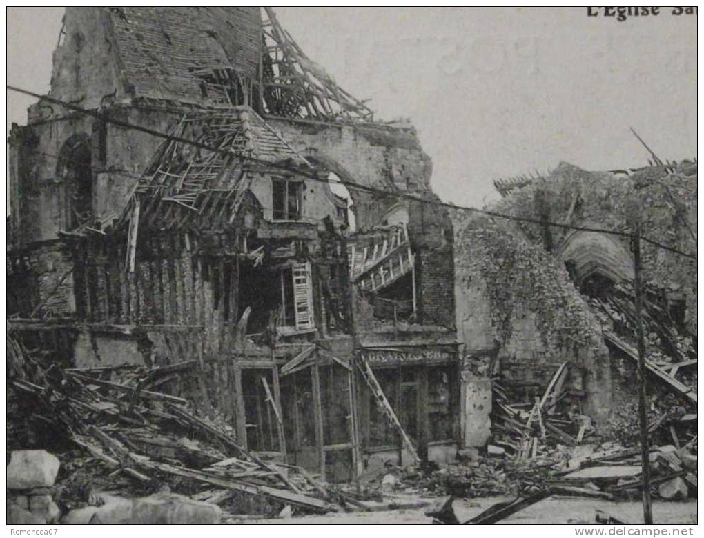 MONTDIDIER - Après La Grande Guerre - L'Eglise Saint-Sépulcre Et La Rue Parmentier - Non Voyagée - Montdidier