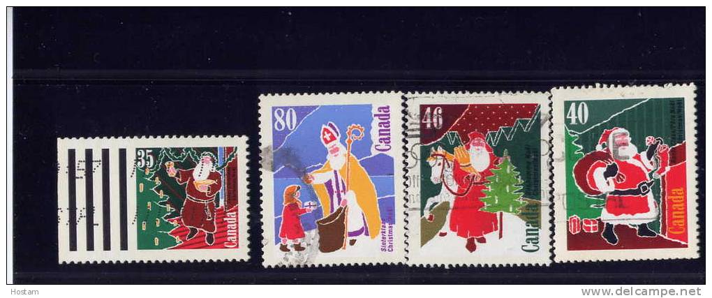 CANADA 1991  USED # 1339-42, CHRISTMAS PERSONNAGES      SET USED - Gebraucht