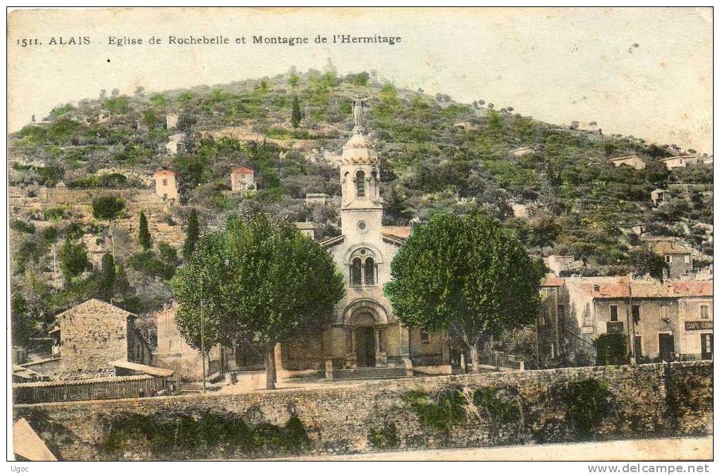 CPA - 30 - ALAIS - Eglise De Rochebelle Et Montagne De L'Hermitage - 788 - Alès