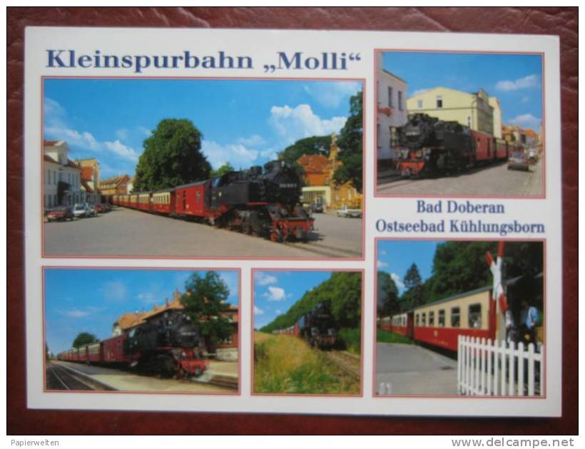 Bad Doberan - Mehrbildkarte "Kleinspurbahn "Molli" - Bad Doberan Ostseebad Kühlungsborn" - Bad Doberan