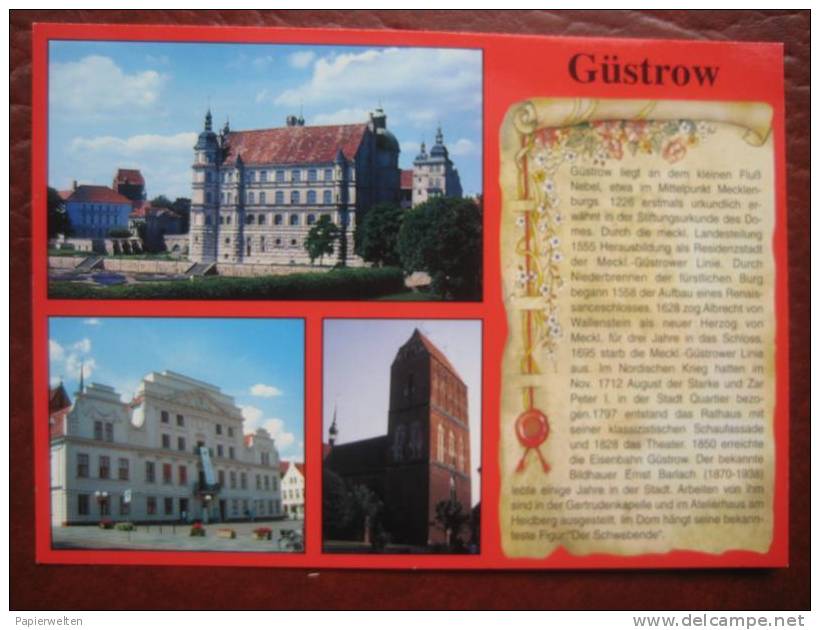 Güstrow - Mehrbildkarte Mit Geschichte - Guestrow