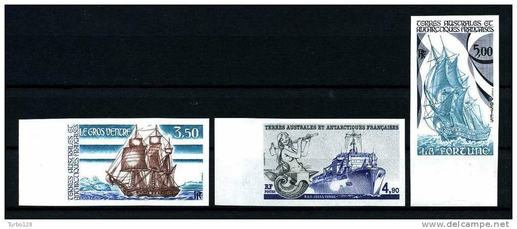 ... RARE ...TAAF 1988 N° 135/137 ** ( Dallay 138/40 ) NON DENTELE  Neufs MNH Superbes Bateaux Ships Sailboat Liaison - Unused Stamps