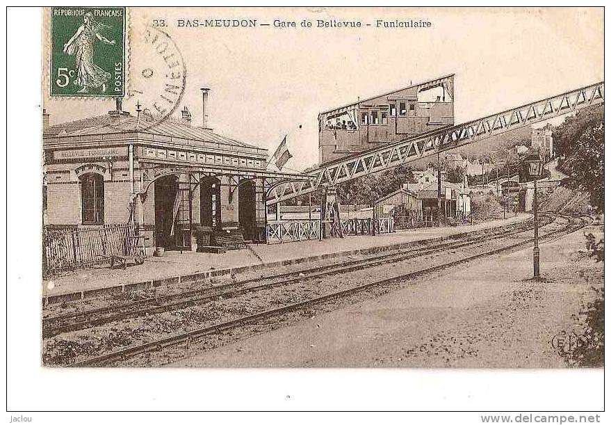 BAS-MEUDON GARE DE BELLEVUE -FUNICULAIRE REF 20518 - Meudon