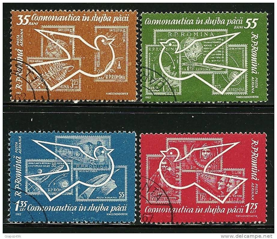 ● ROMANIA 1962 - COLOMBA - P.A. N. 162 / 165 Usati, Serie Completa - Cat. ? € - Lotto N. 871 - Gebruikt