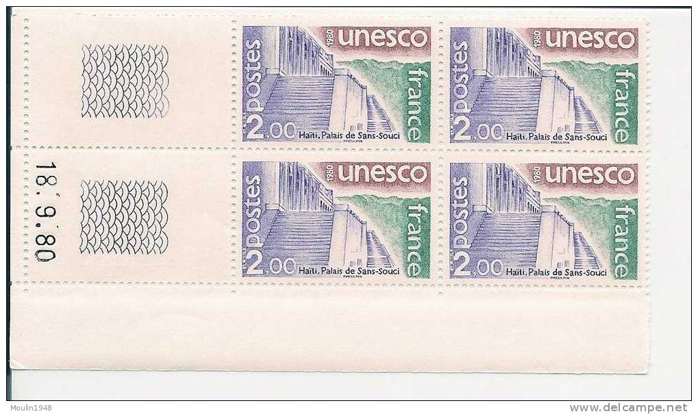 Bloc De 4  YT UNESCO  68 Fez Maroc   Coin Daté  Du 12-11-81 - Dienstmarken