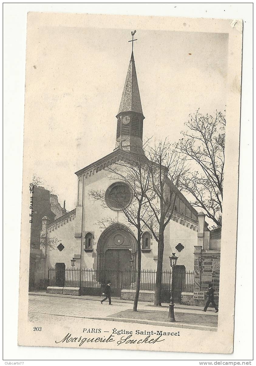 Paris 13ème Arr (75) : L'Eglise Saint-Marcel  Env 1904 (animée). - Arrondissement: 13