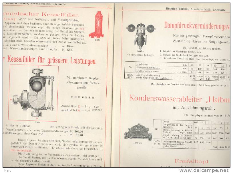 Technische Kataloge - Rudolph BARTHEL - CHEMNITZ (Saxe) - Moderne Heizungs - Armaturen - Catálogos