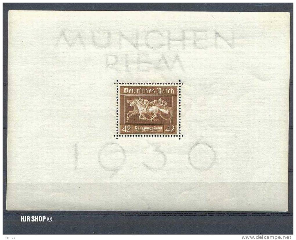 1936 Deutsches Reich Braunes Band- Blockausgabe **. Mich.Nr. Block 4. Michelwert 32 Euro. - Blocks & Kleinbögen