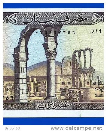 MONNAIE BILLET NEUF BANQUE DU LIBAN ASIE MERIDIONALE 10 LIVRES VENDU EN L'ETAT IMPRIMERIE THOMAS DE LA RUE & COMPANY. - Líbano