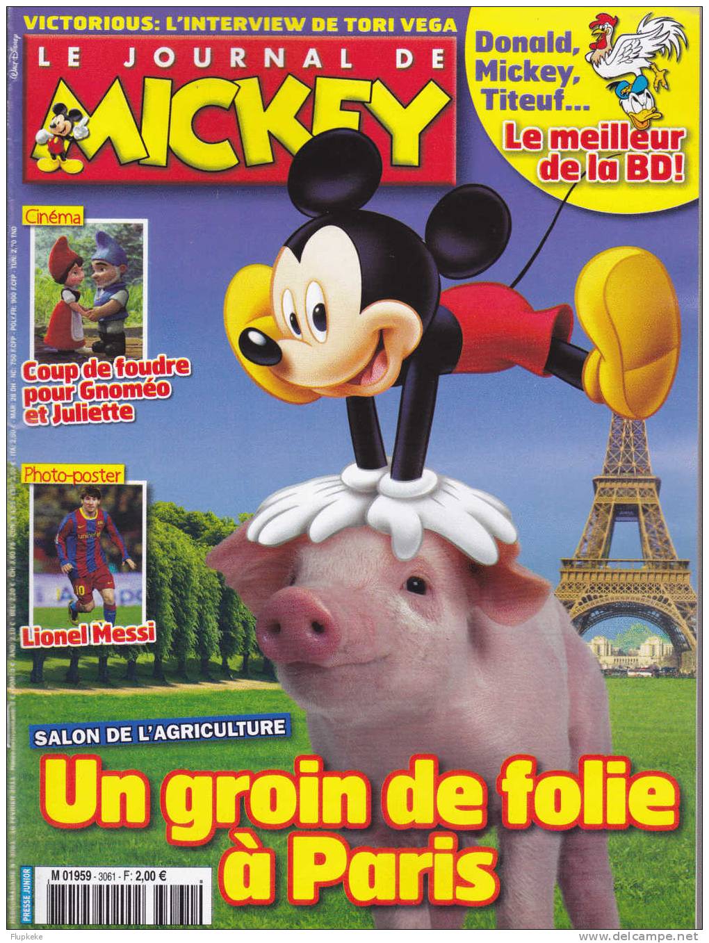Journal De Mickey 3061 Février 2011 Un Groin De Folie à Paris - Journal De Mickey