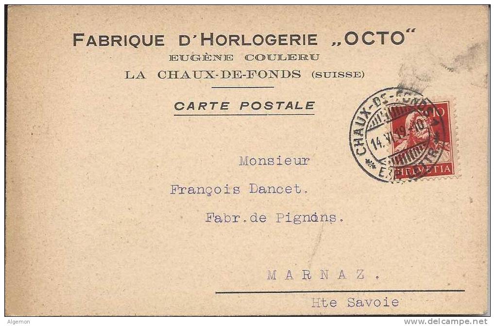 1986 -Carte Fabrique D´horlogerie  "Octo" Eugène Couleru La Chaux-de-Fonds 14.06.1919 - Horlogerie