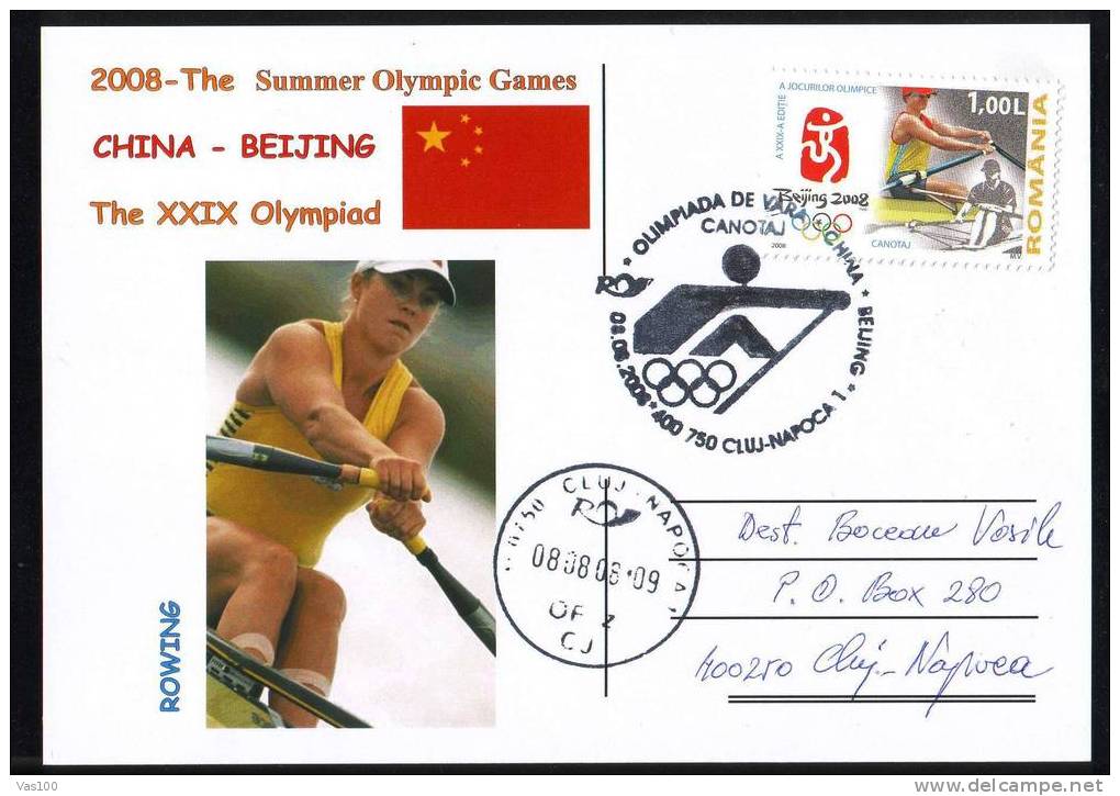 OLYMPIC GAMES BEIJING CARD 2008, ROWING ,CANOE. - Canoa