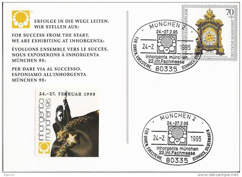 1994 -  Carte  Inhorgenta Munchen  24.02.1995 - Horlogerie