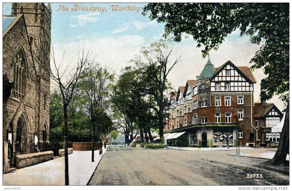 ROYAUME-UNI - WORTHING - CPA - N°38933 - Worthing, The Broadway - Worthing