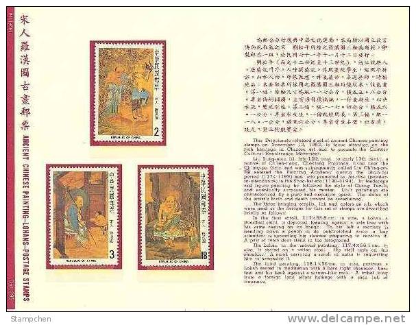 Folder 1982 Ancient Chinese Painting Stamps- Lohans Monkey - Affen