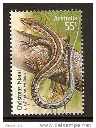 2009 - Christmas Island Threatened Species 55c SKINK Stamp FU - Christmas Island