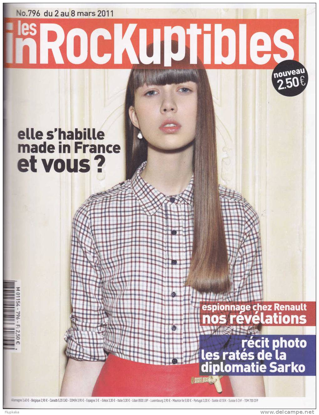 Les Inrockuptibles 796 Mars 2011 Elle S´habille Made In France Et Vous? - Musica