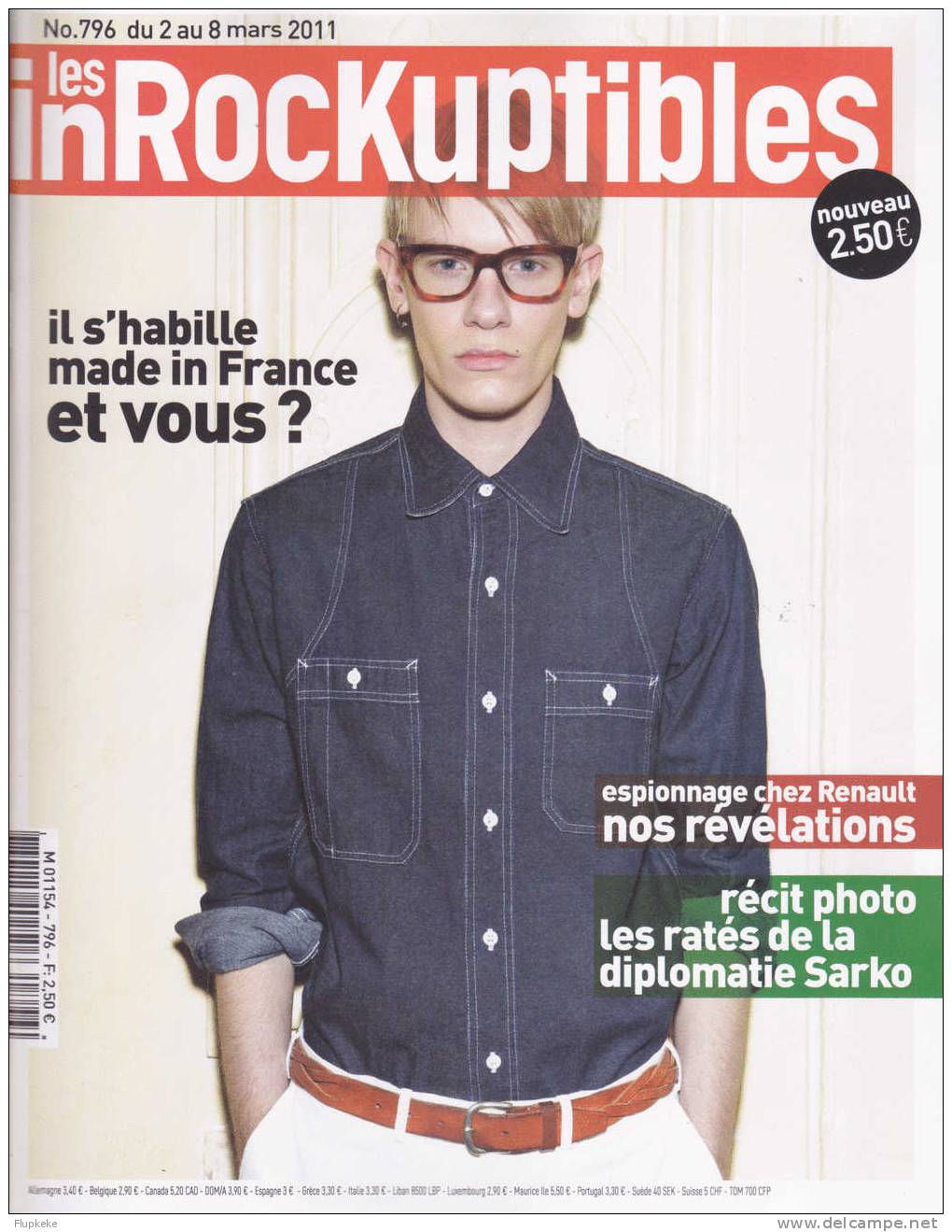 Les Inrockuptibles 796 Mars 2011 Il S´habille Made In France Et Vous? - Musica